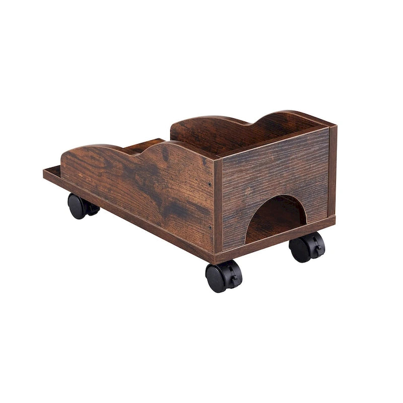 Bureau d'ordinateur incurvé traditionnel avec plateau de clavier, étagères de rangement et tiroir pour appareils pour petit bureau à domicile ou salle d'étude