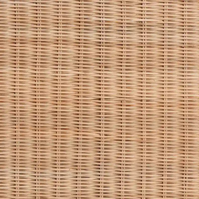Table d'appoint Oxford en rotin naturel tressé avec étagère – Table bohème avec détails en boucles, style côtier pour salon ou chambre à coucher