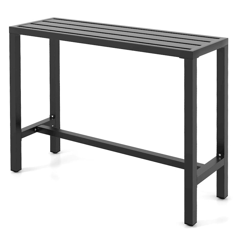 Table de bar d'extérieur en métal 48 pour patio, hauteur de comptoir rectangulaire – Taille M : 48 x 16 x 37,5 (L x l x H)