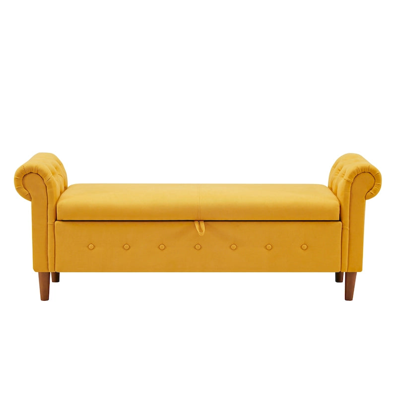 Banc repose-pieds rectangulaire de rangement multifonction