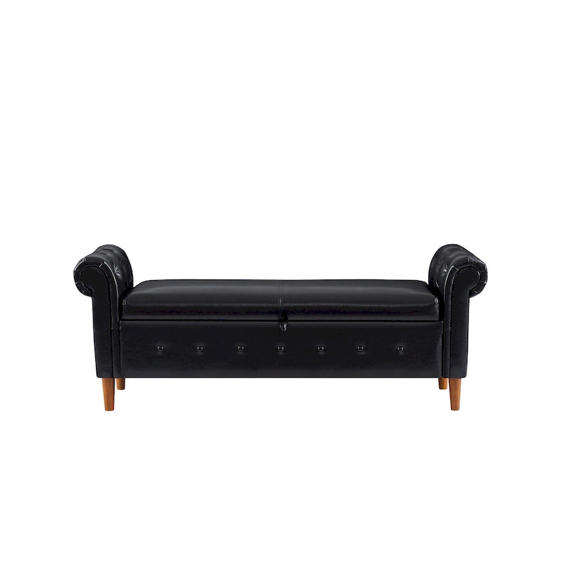 Banc repose-pieds rectangulaire de rangement multifonction