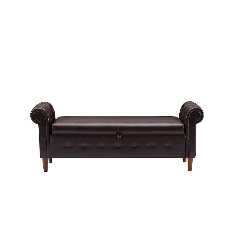 Banc repose-pieds rectangulaire de rangement multifonction
