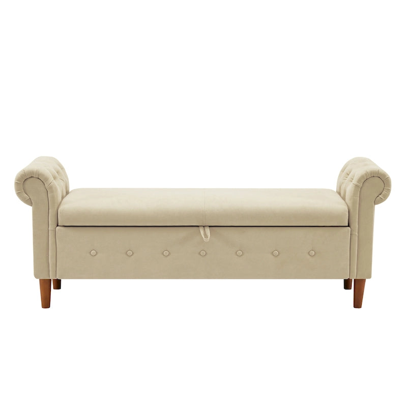 Banc repose-pieds rectangulaire de rangement multifonction