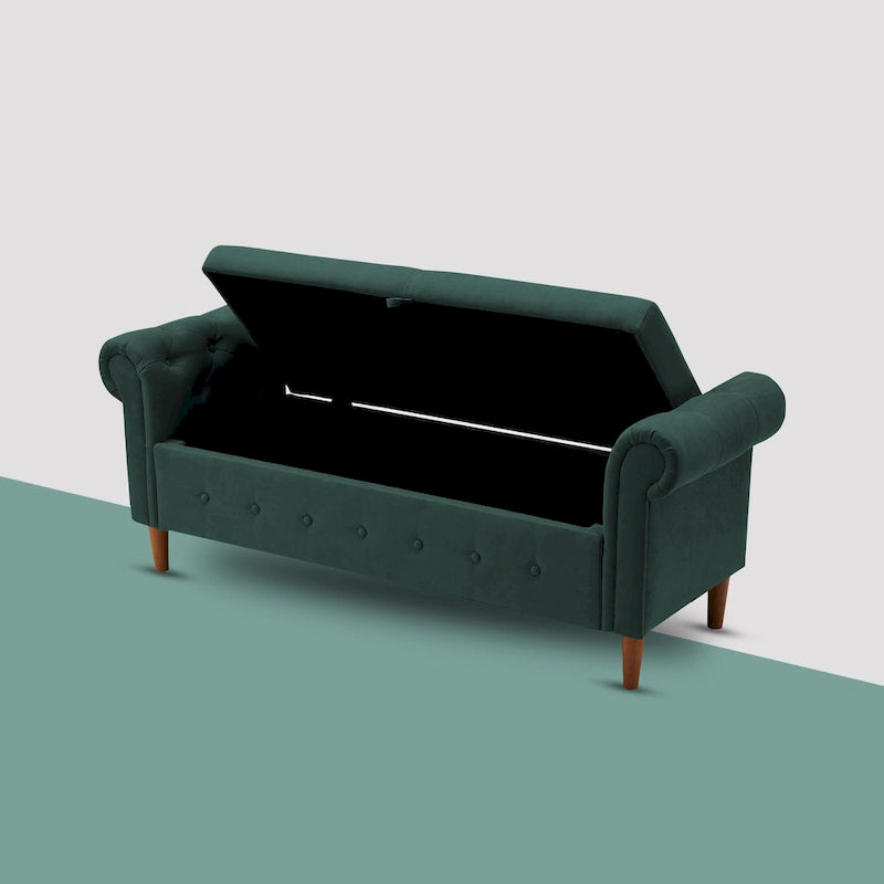 Banc repose-pieds rectangulaire de rangement multifonction