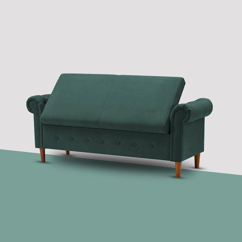 Banc repose-pieds rectangulaire de rangement multifonction