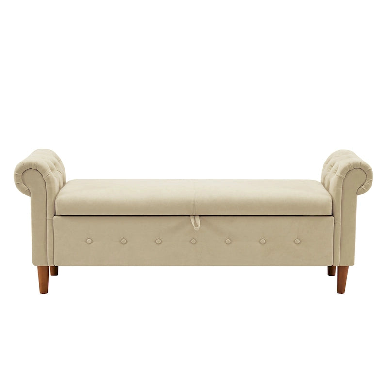 Banc repose-pieds rectangulaire de rangement multifonction