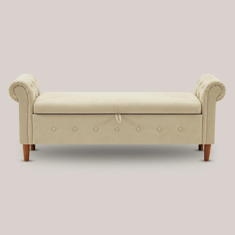Banc repose-pieds rectangulaire de rangement multifonction