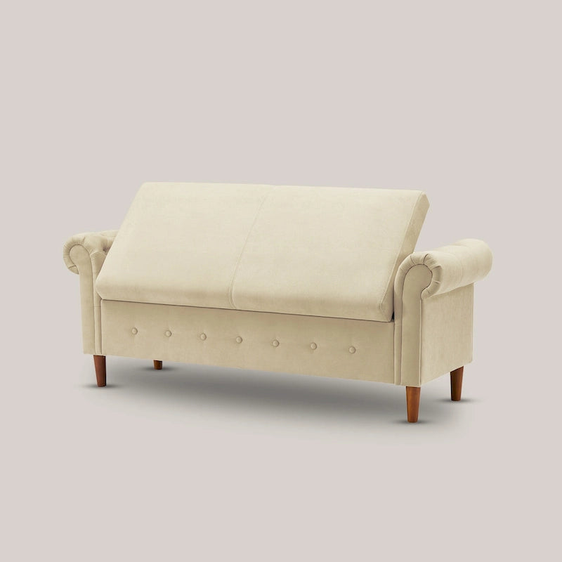 Banc repose-pieds rectangulaire de rangement multifonction