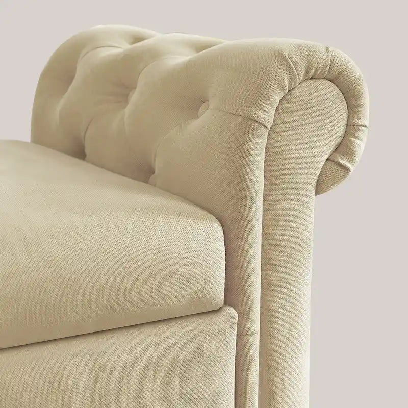 Banc repose-pieds rectangulaire de rangement multifonction