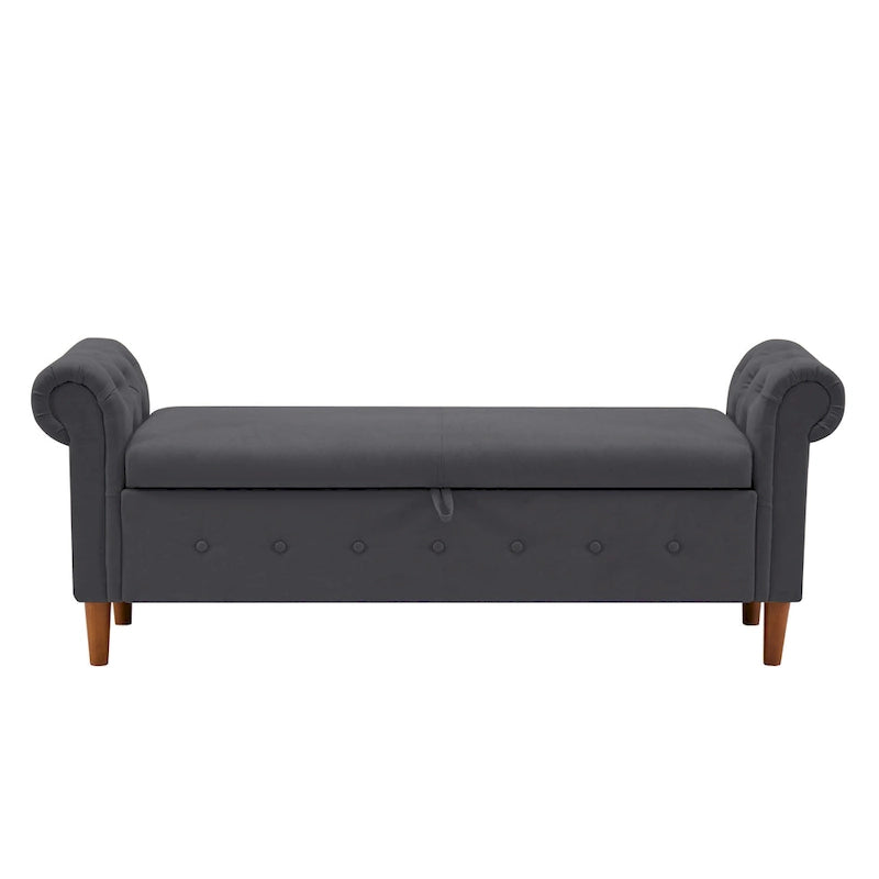 Banc repose-pieds rectangulaire de rangement multifonction