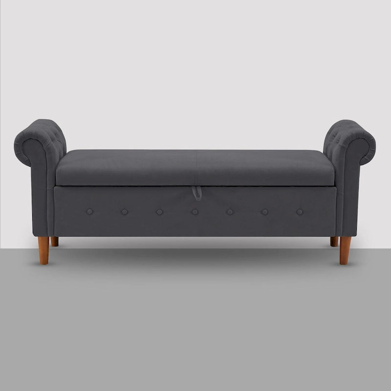Banc repose-pieds rectangulaire de rangement multifonction