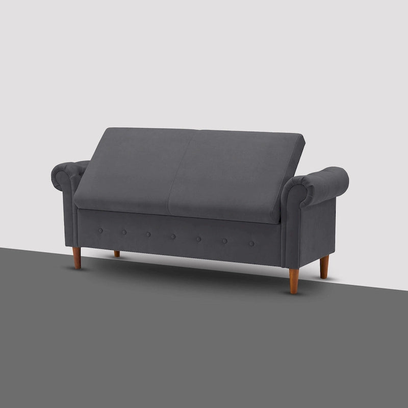 Banc repose-pieds rectangulaire de rangement multifonction