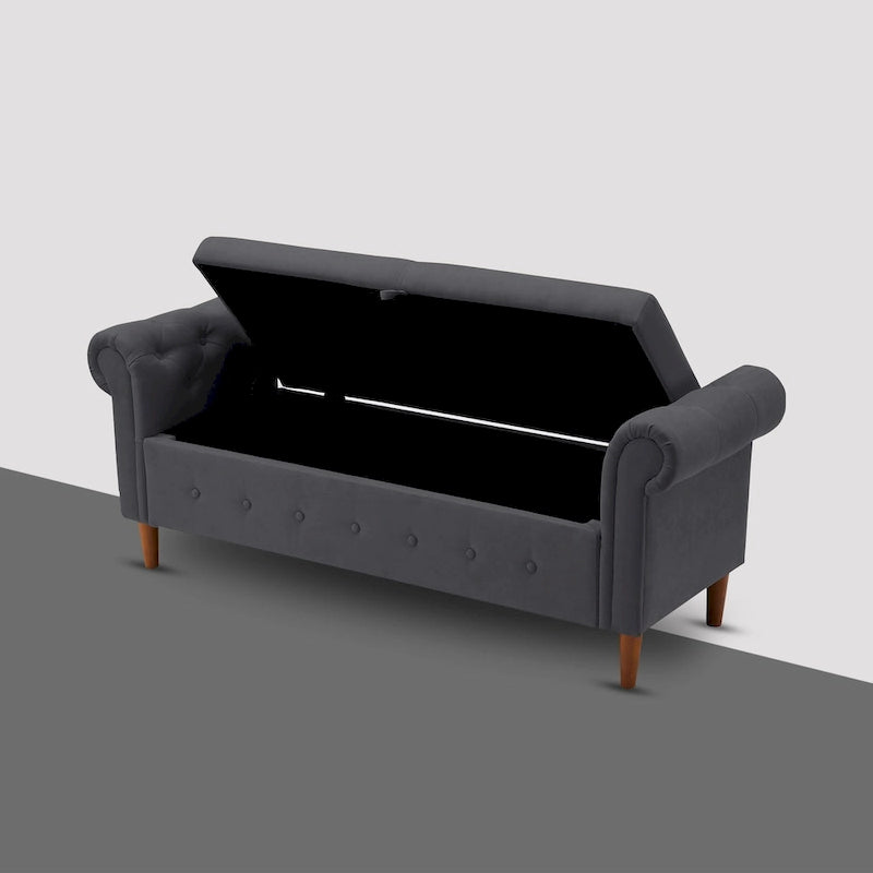 Banc repose-pieds rectangulaire de rangement multifonction