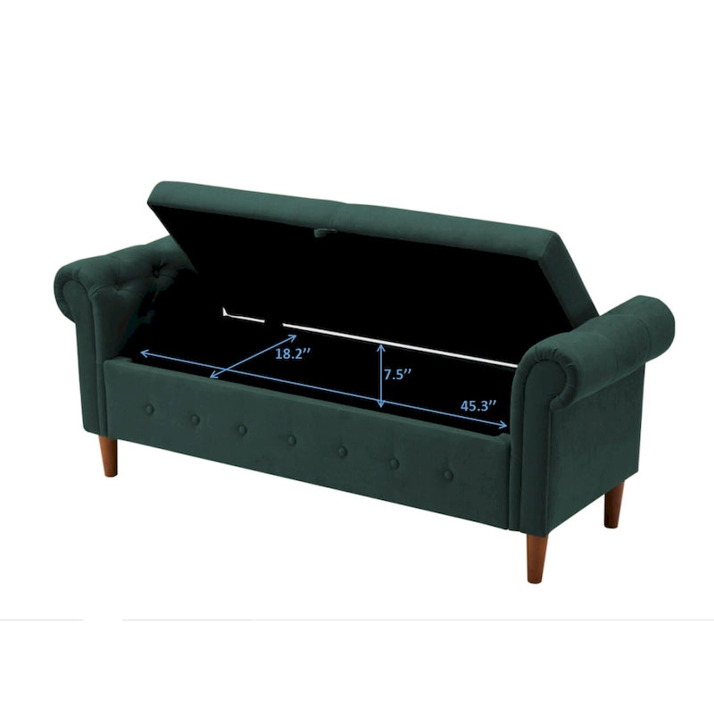 Banc repose-pieds rectangulaire de rangement multifonction