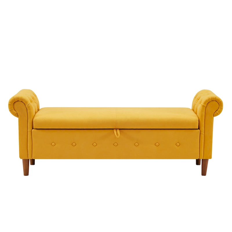 Banc repose-pieds rectangulaire de rangement multifonction