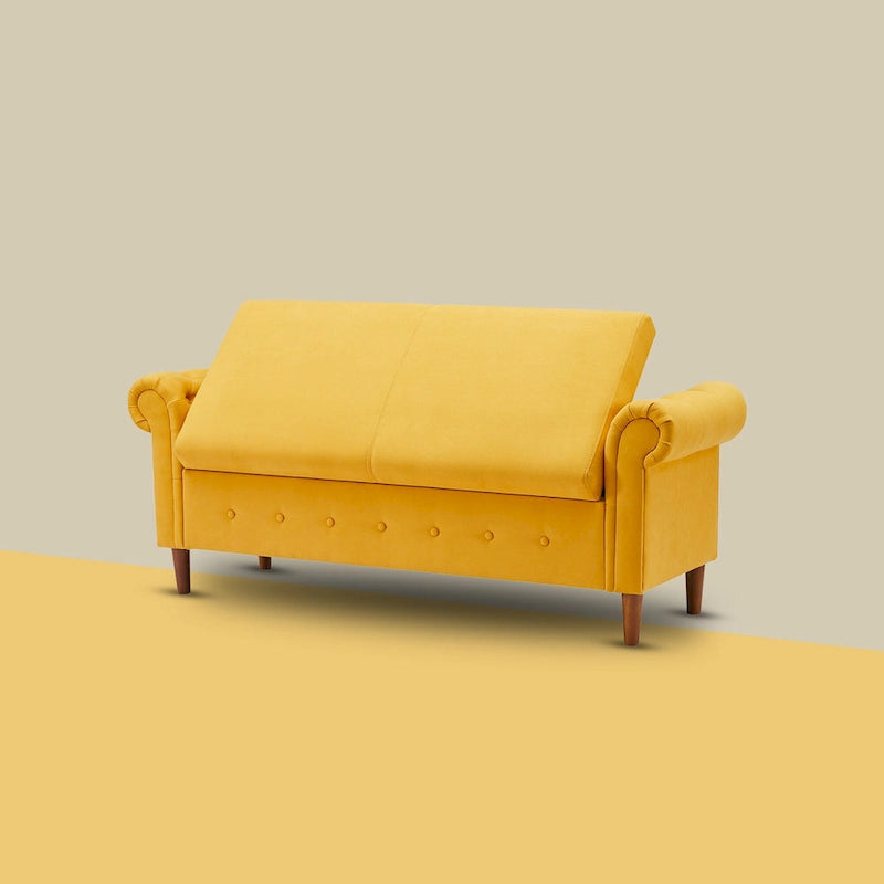 Banc repose-pieds rectangulaire de rangement multifonction