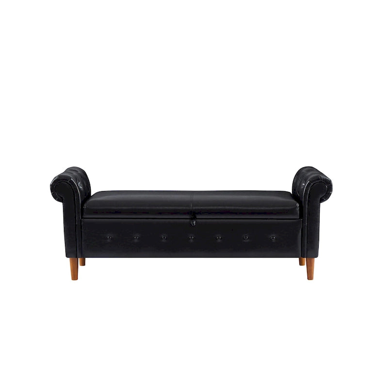 Banc repose-pieds rectangulaire de rangement multifonction