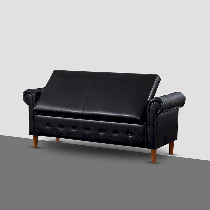 Banc repose-pieds rectangulaire de rangement multifonction