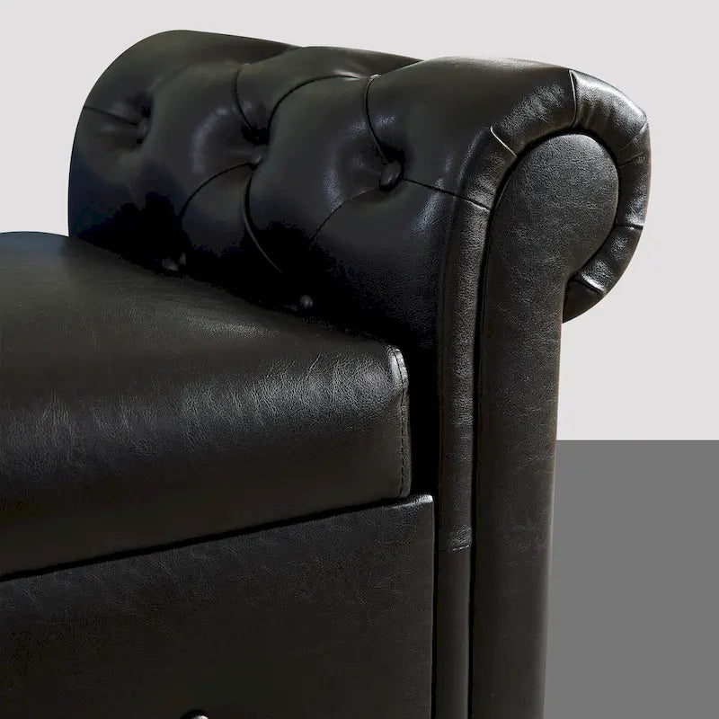 Banc repose-pieds rectangulaire de rangement multifonction
