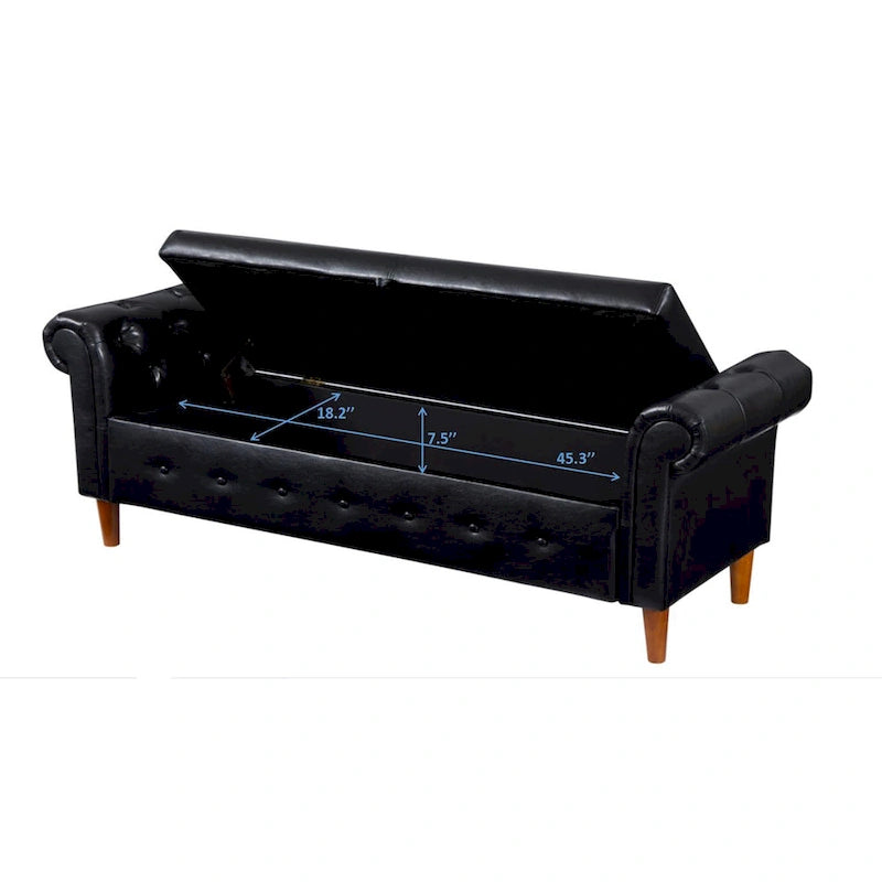 Banc repose-pieds rectangulaire de rangement multifonction