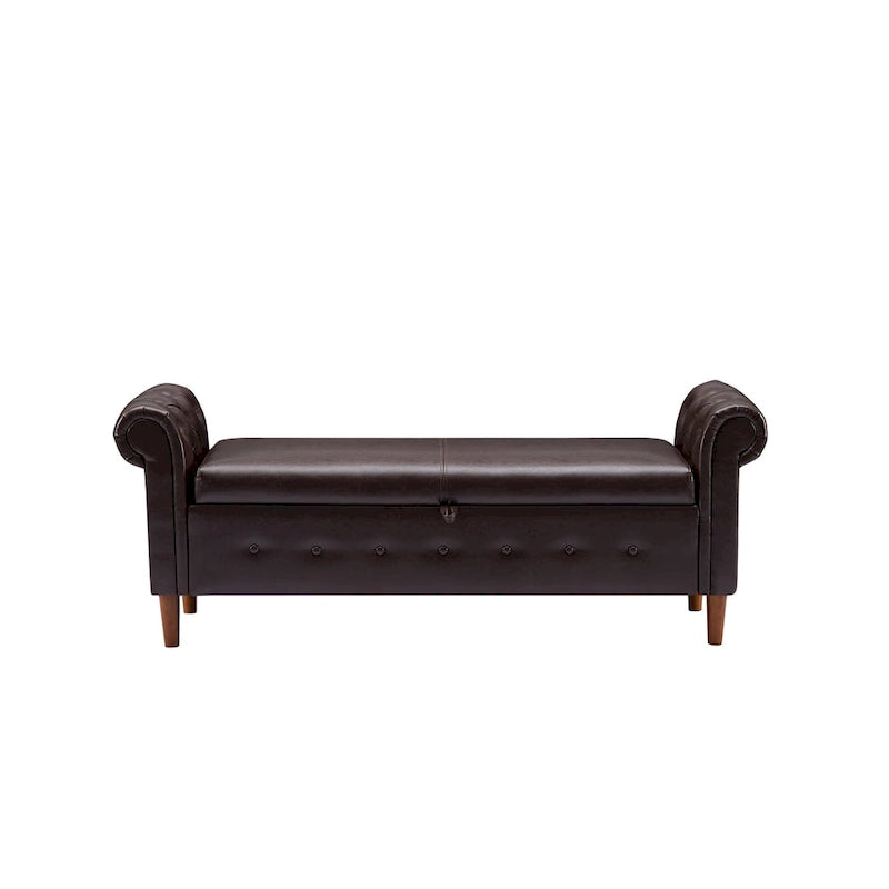 Banc repose-pieds rectangulaire de rangement multifonction
