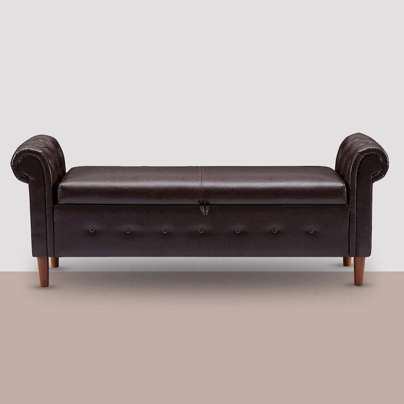 Banc repose-pieds rectangulaire de rangement multifonction