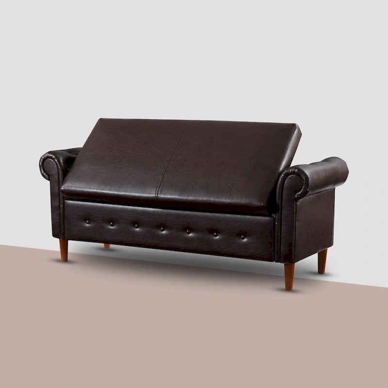 Banc repose-pieds rectangulaire de rangement multifonction