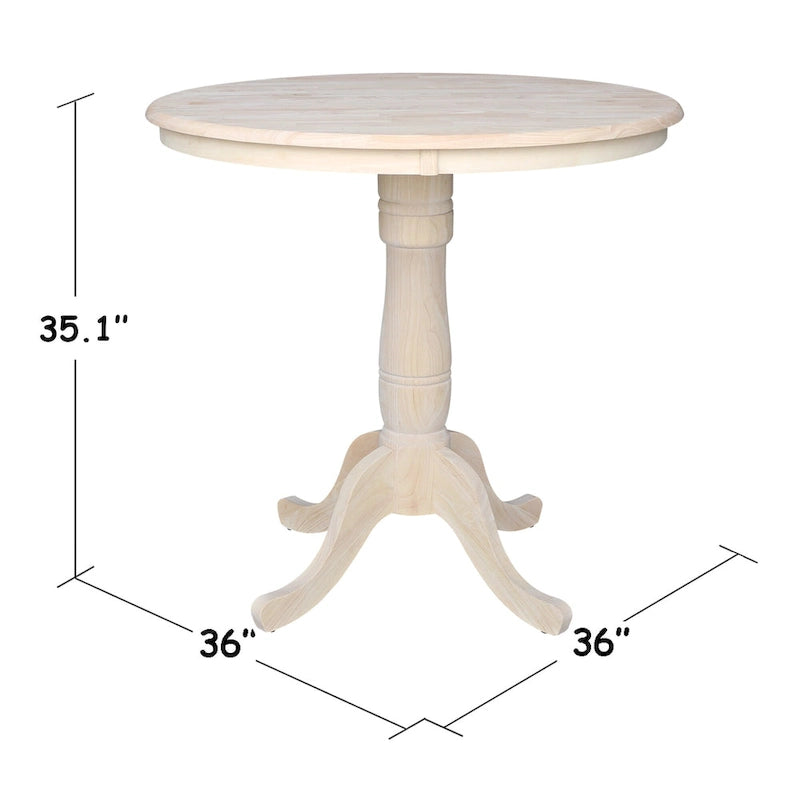 Table ronde à pied central