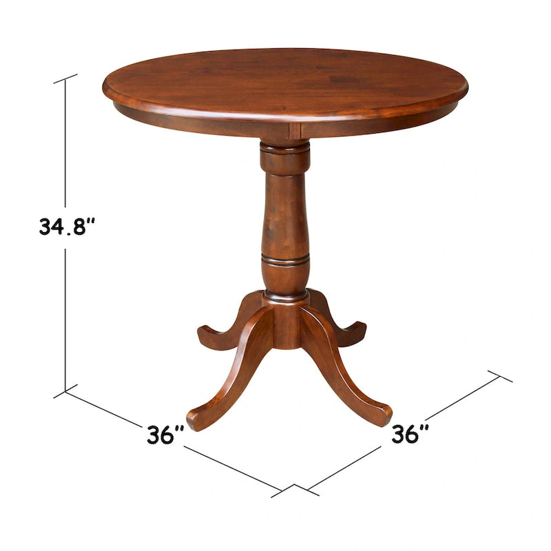 Table ronde à pied central