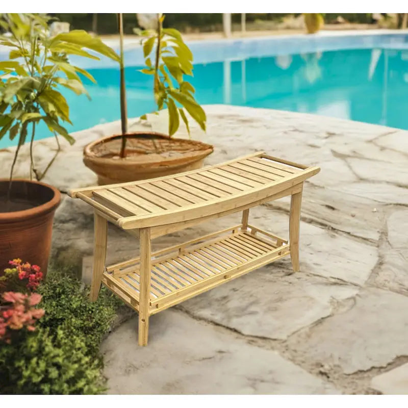 Banc de spa en bambou massif