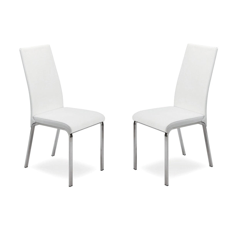 Lot de 2 chaises de salle à manger en cuir pleine fleur couleur taupe