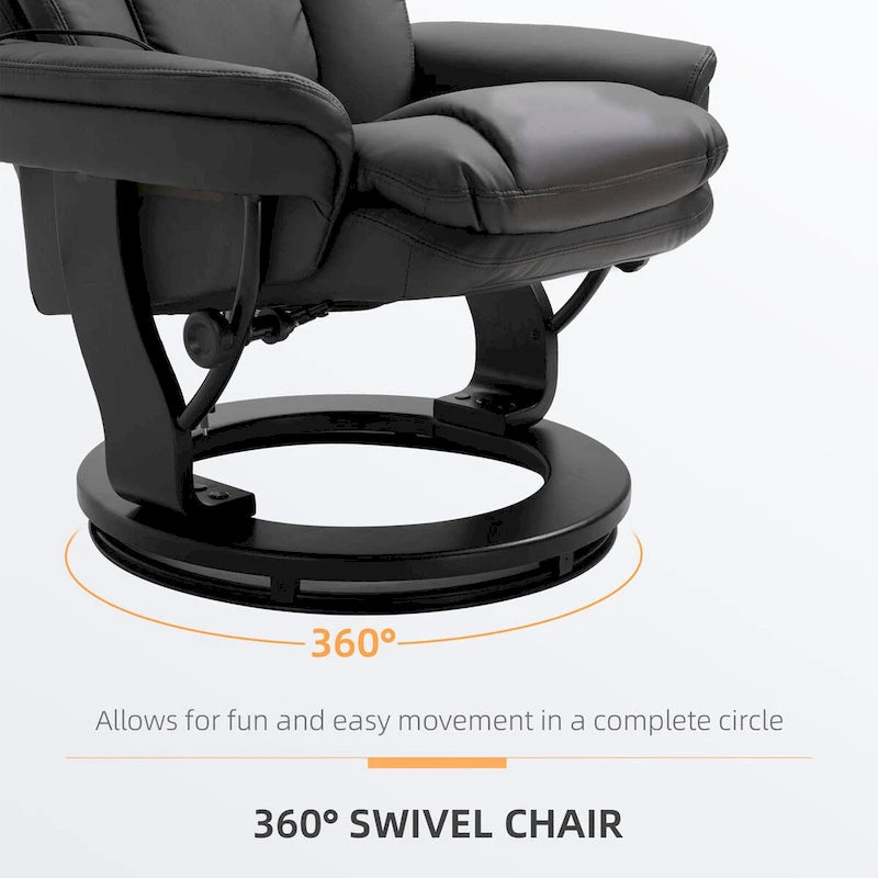 Fauteuil de massage inclinable en cuir synthétique avec repose-pieds
