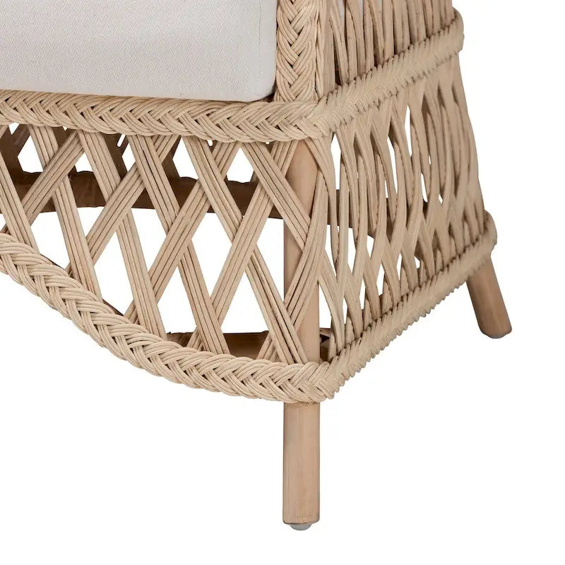 Fauteuil Bohème en Rotin Tressé Ivoire