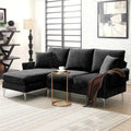 Canapé sectionnel convertible en L, canapé en chenille avec méridienne réversible pour salon, appartement