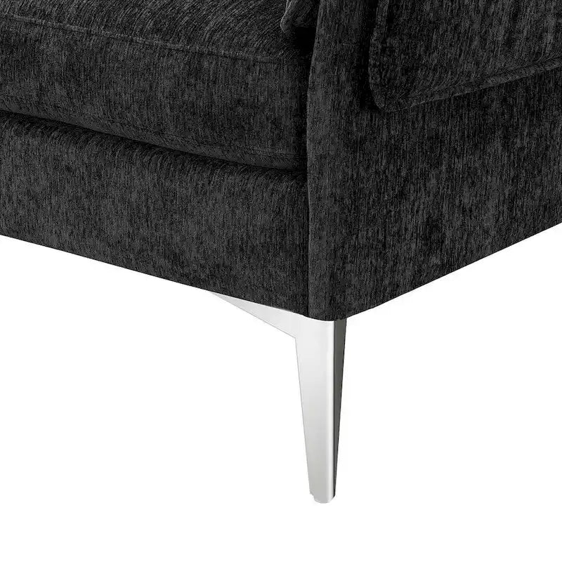 Canapé sectionnel convertible en L, canapé en chenille avec méridienne réversible pour salon, appartement