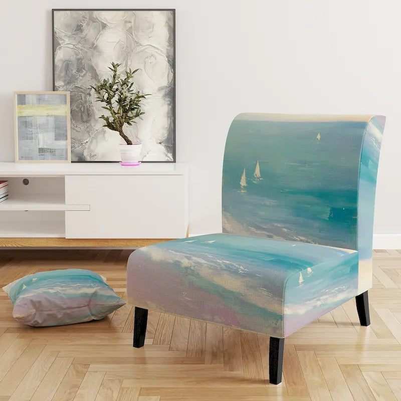 Fauteuil d'appoint rembourré de plage - Fauteuil nautique et côtier pour chambre à coucher