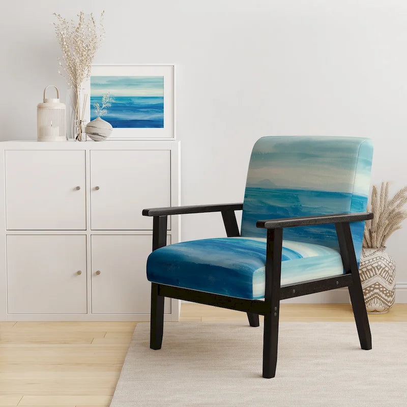Fauteuil d'appoint rembourré de plage - Fauteuil nautique et côtier pour chambre à coucher